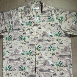 Kamp Shirt Men's  Camp Cotton Beige Semper Fi Hawaiian shirt